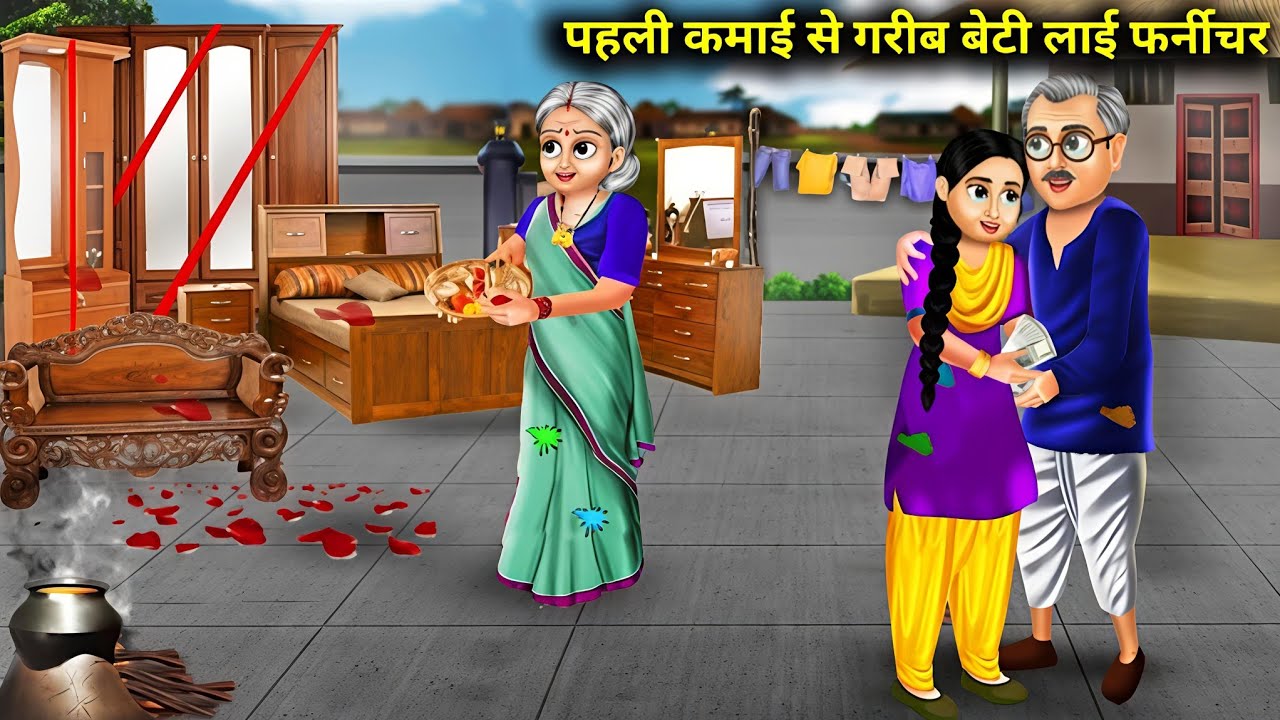 पहली कमाई से गरीब बेटी लाई फर्नीचर || Pahali Kamai Se Garib Beta Lai furniture || Cartoon Video