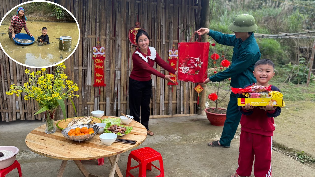 Linda and the boy caught a lot of fish - The kind man brought a surprise gift to welcome the new...