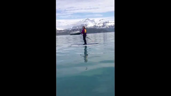 Lisa paddling Glacier Bay