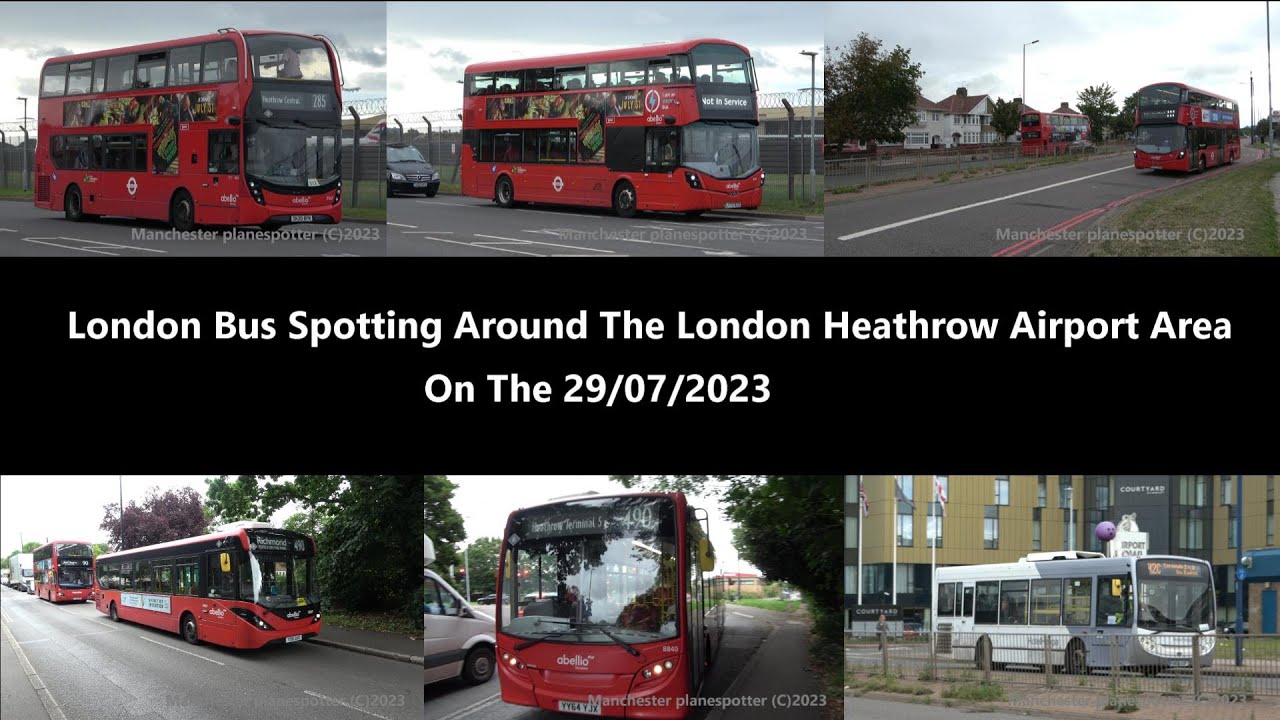 (4K) London Bus Spotting Around The London Heathrow Area On The 29/07/2023