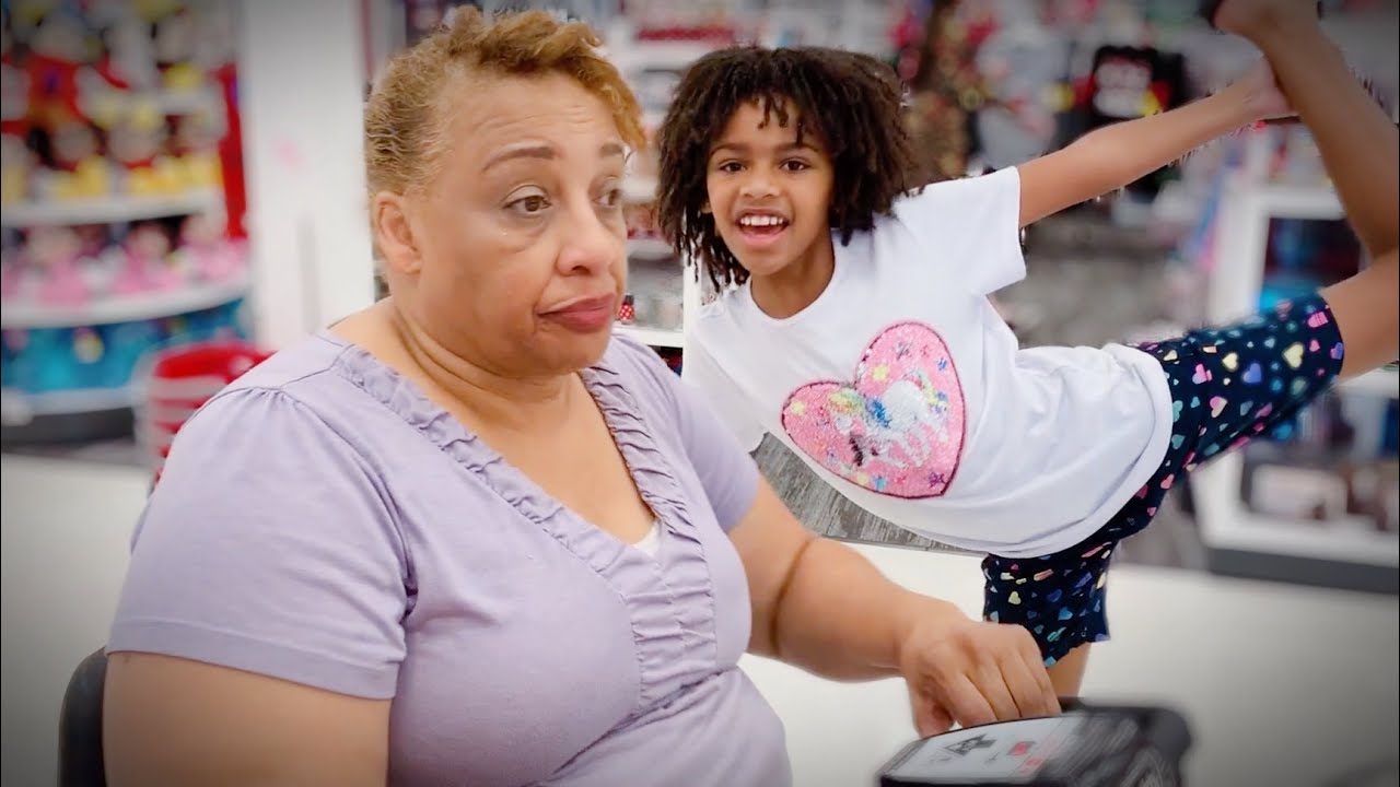 Mom Struggles Shopping with Grandma at Target Mom Struggles Shopping with Grandma at Target