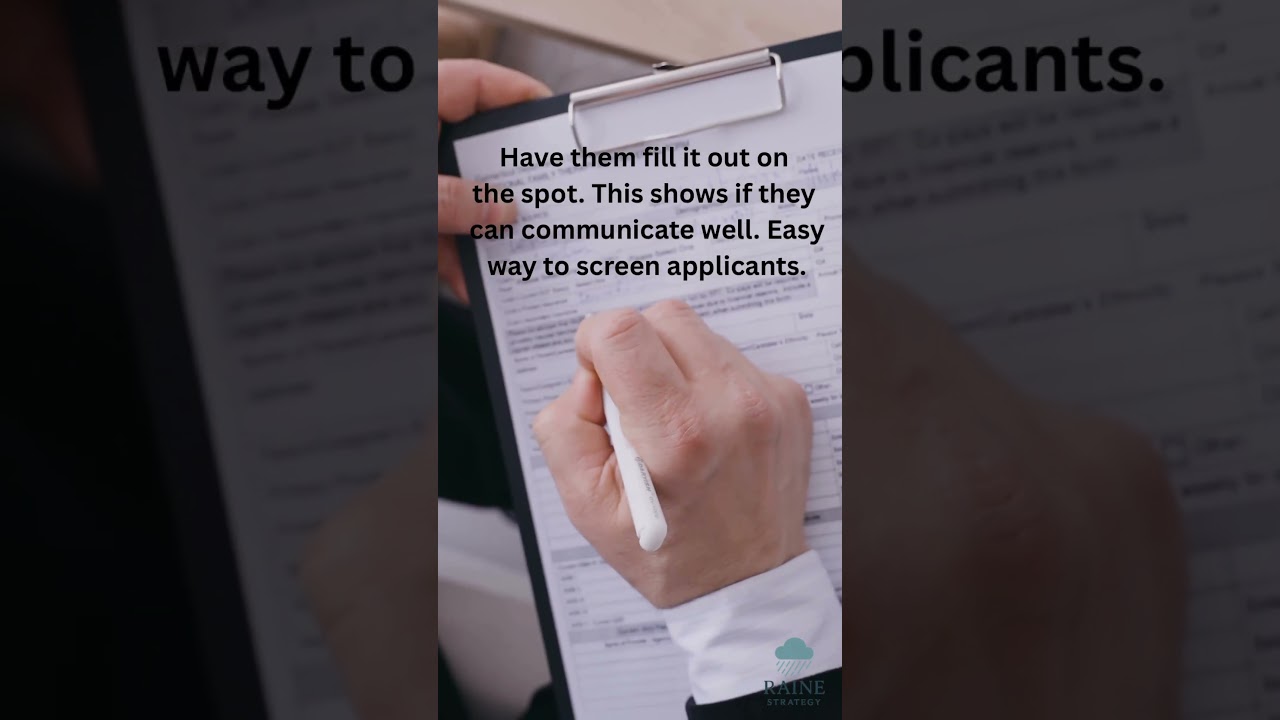 Application forms are an important tool. 
