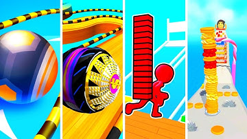 Action Balls vs Going Balls vs Bridge Race vs Pancake Run - All level gameplay Android, IOS
