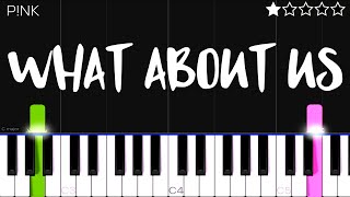 P!NK - What About Us | EASY Piano Tutorial