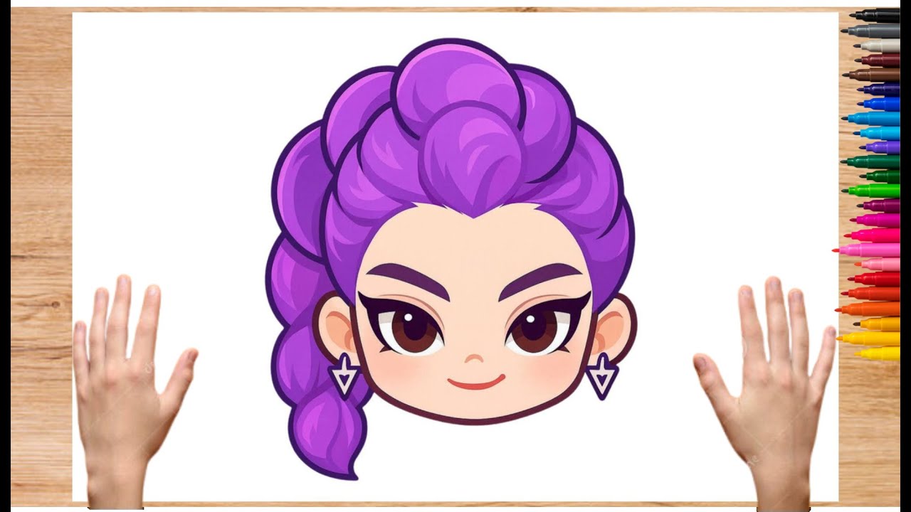 How to Draw Huntrix Cute Rumi | Easy Step-by-Step Cartoon Drawing for ...