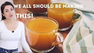 Best Bone Broth Recipe EVER (& Easiest!) + Bone Broth Benefits!!