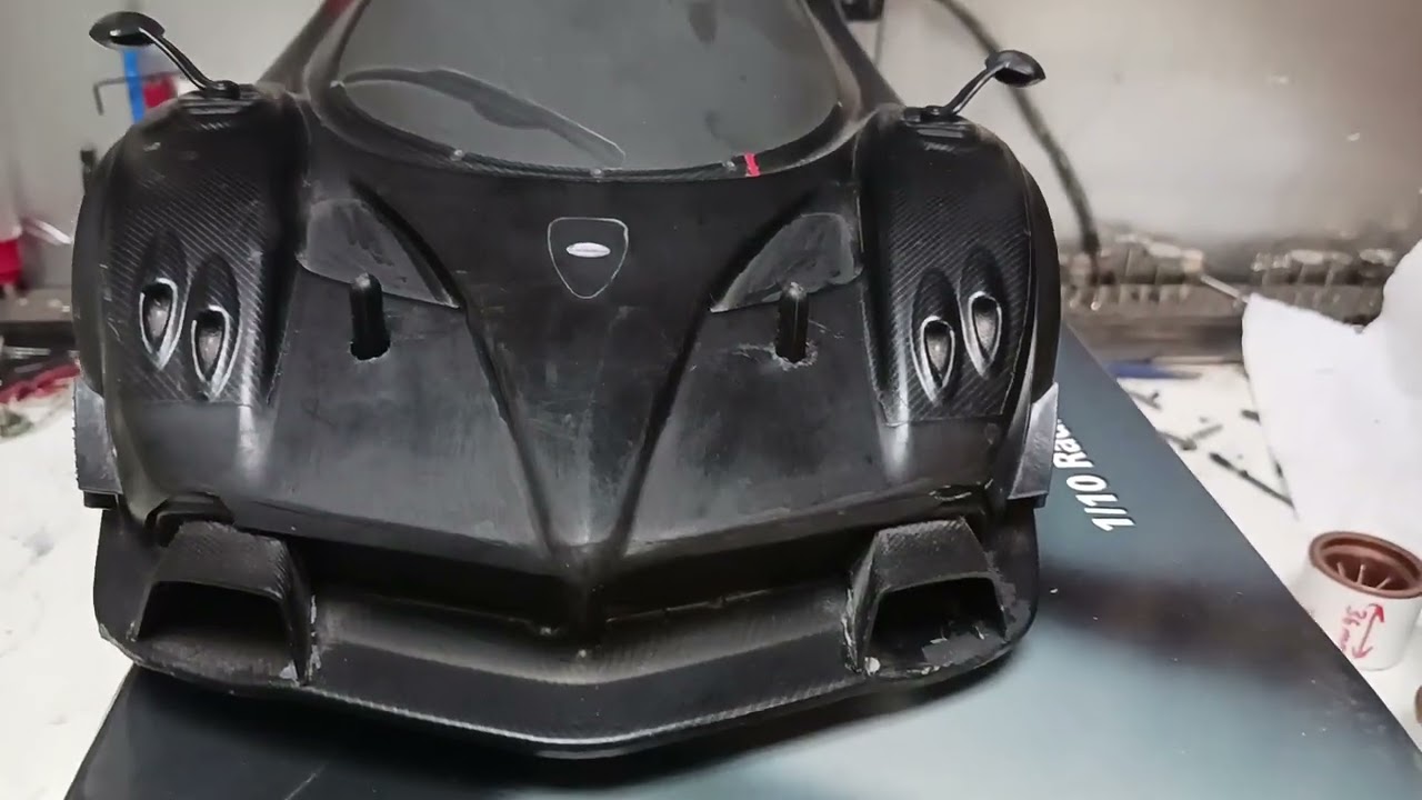 1 of 500 made. Carbon Chassis Pagani Zonda R for sale. 1/10 scale. Test drive link in comments.