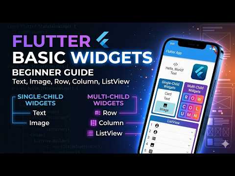 Flutter Widgets for Beginners | Text, Image, Row, Column, ListView