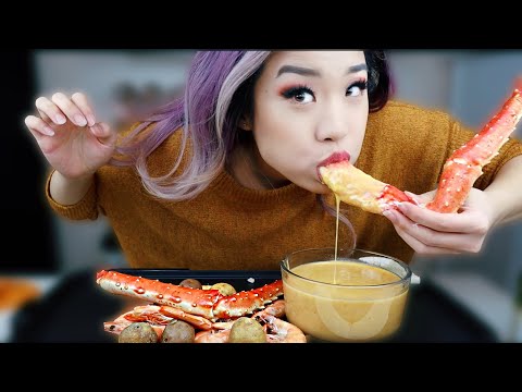 → CHEESY SAUCE ❀ KING CRAB SEAFOOD BOIL MUKBANG 먹방