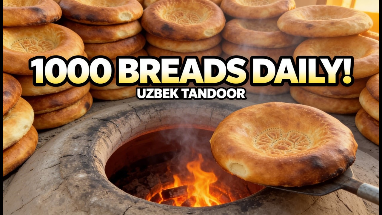1000 Fresh Uzbek Patir Breads Daily! Traditional Tandoor Bakery 🔥
