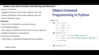 Object Oriented Programming in Python | Defining Classes | Class 12 Python Syllabus