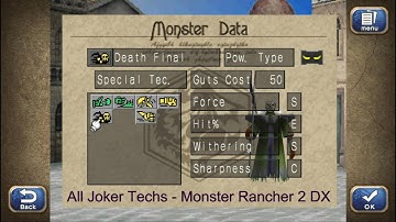 All Joker Techs - Monster Rancher 2 DX