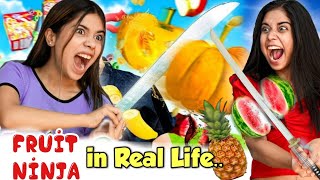 Playing FRUIT NINJA in Real Life 🍉🥷 *We became Ninjas* 😂 screenshot 4