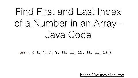 Find First and Last index of a Number in an Array - Java Code