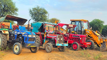JCB 3dx Eco Backhoe Loader New Mahindra Eicher Massey Loading Tractor Stuck in Mud | Jcb and Tractor