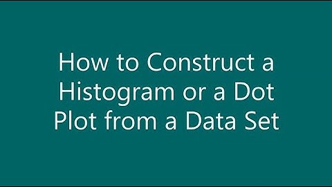 How to Construct a Histogram or a Dot Plot from a Data Set