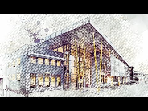 Architecture Art Sketch Photoshop Action Tutorial - Advanced