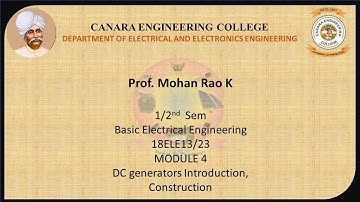 VTU BEE 18ELE13 23 M4 L1 DC Generators 1