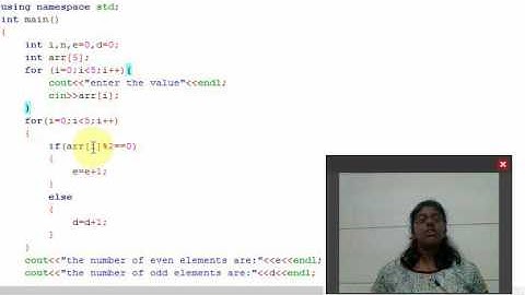 finding the number of even and odd elements in an array using c++