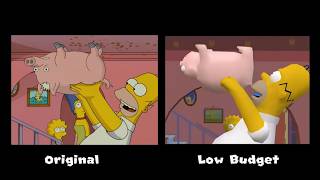 The Simpsons Movie But It's Low Budget - Scene Comparaison