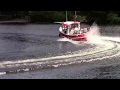 High speed turn with Tohatsu 20 HP on a Candu Jr. Mini Tugboat