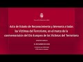 Los Reyes presiden el acto de Reconocimiento y Memoria a todas las Víctimas del Terrorismo