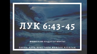 2020.11.15 Токио дахь Христийн монгол цуглаан "ЛУК 6:43-45 " Сайн үр жимс