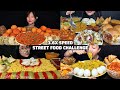 ASMR: Eating Street food eating challenge😍😋Pani Puri samosa chicken roll noodles eating Mukbang🤤
