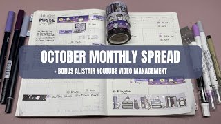 Planning October Purple Gray Halloween Spread Alistair Layout for YouTube A5 Just Scribble