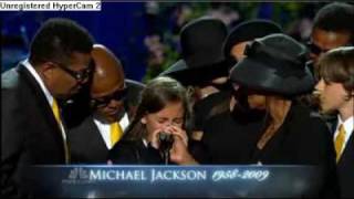 Michael Jackson Funeral Memorial part 15 Daughter Paris Cries Saying Goodbye