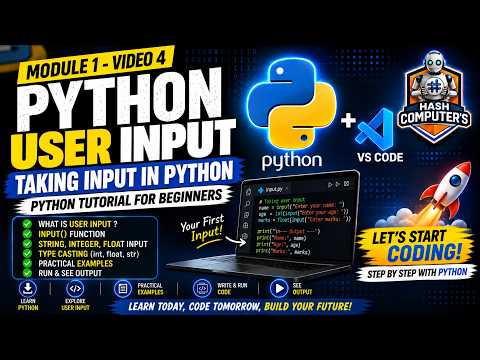 Python User Input Explained #4 | input() Function & Type Casting | Python Tutorial