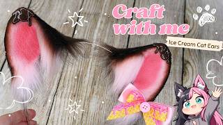 Craft with me: Ice Cream Cat Ears Nekomimi Crafting tutorial