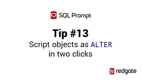 SQL Prompt - script object as ALTER