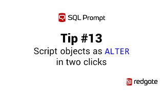 SQL Prompt - script object as ALTER