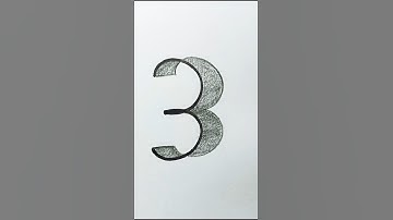 Amazing 3D Number 3 Drawing ✏️ | Viral Pencil Art Shorts 2025 #Shorts