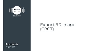 Romexis How To: Export cbct image in dicom format