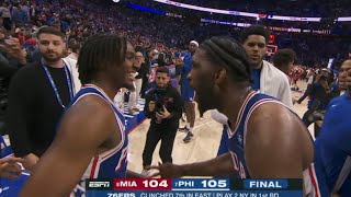 JOEL EMBIID LOSES HIS COOL WITH TYRESE MAXEY & CANT STOP TALKING TRASH AFTER BUTLER LOST WILD ENDING