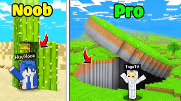 Tô Gà Thử Thách 24H Xây Hầm 100% Bí Mật Noob Vs Pro Trong Minecraft!