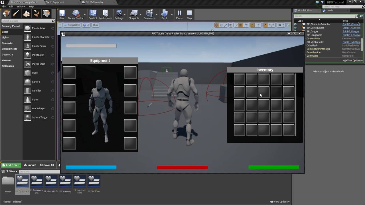 Unreal Engine 4 Equipment System Part 5 Scripting The Equipment Ui Part Youtube