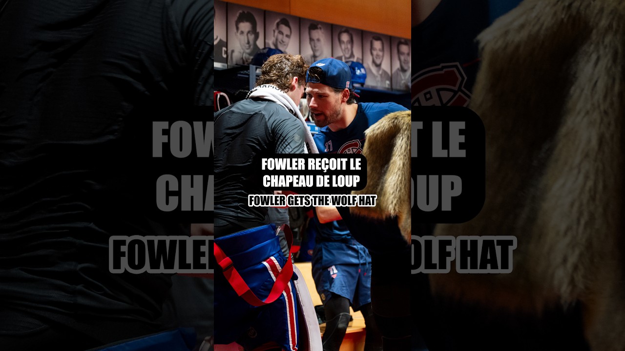 Jacob Fowler gets wolf hat after shutout 🐺 #NHL #Shorts #BTS