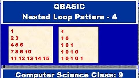 Nested Loop Pattern - 4 | QBASIC Tutorial | Computer Science - 9