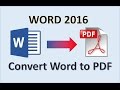 Word 2016 - Convert Document to PDF - How to Change Make Turn Save as a Microsoft Office File in MS