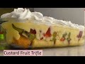 Custard fruit trifle recipe  custard trifle pudding  fruit pudding  easy dessert recipes