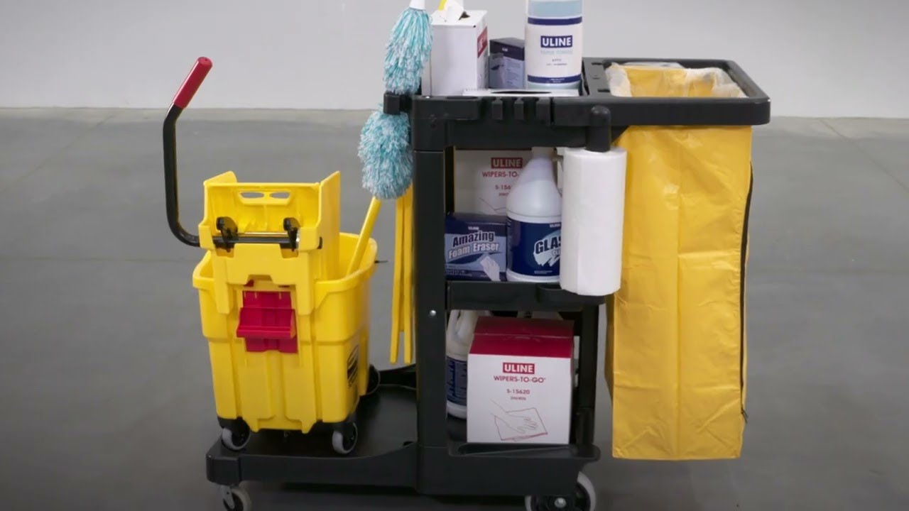 Rubbermaid Commercial Products Executive Series Janitor Cart, High Security, Janitor Carts, Janitorial Supplies, Janitorial, Housekeeping and  Janitorial, Open Catalog
