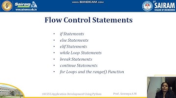 LectureVideo 18CS55 Module1 PythonBasics FlowControl 2 Sowmya