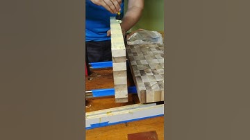 The final glue up of my first endgrain cutting board #woodworking #shorts