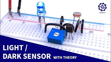 Light Sensor circuit on Breadboard + Darkness Detector | LDR & Transistor Projects