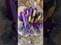 Rare Purple Crystal Cluster with Natural Gold Veins Stunning Amethyst Geode Discovery 💜🔥#amethyst