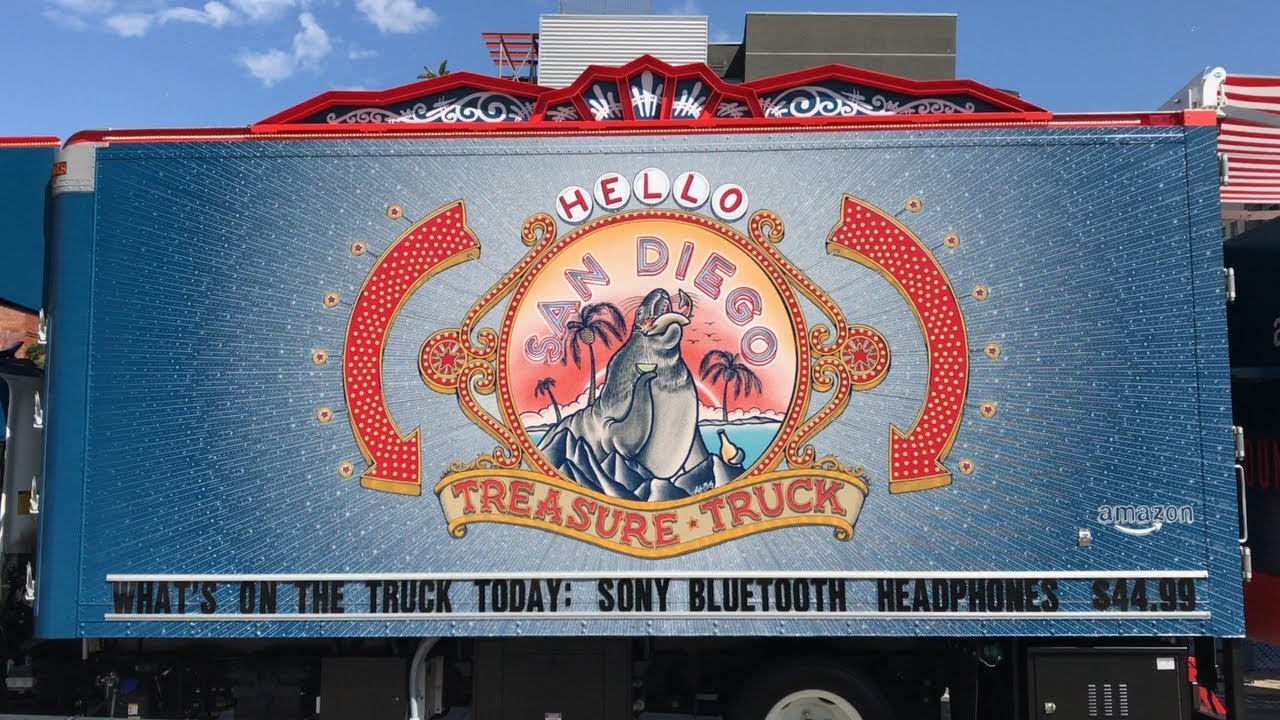Amazon Treasure Truck San Diego, 9/9/17 YouTube