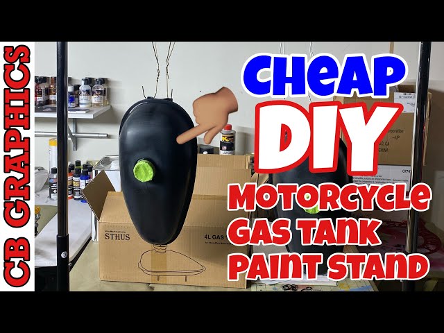 DIY motorcycle gas tank paint stand & Update 